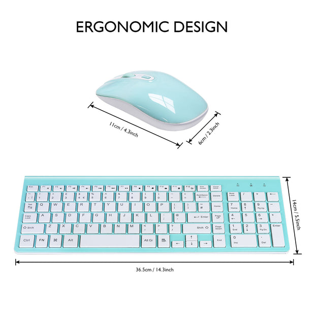 fashion wireless keyboard mouse set 2.4G thin   desktop laptop accessories