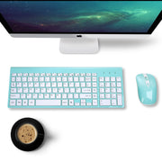 fashion wireless keyboard mouse set 2.4G thin   desktop laptop accessories